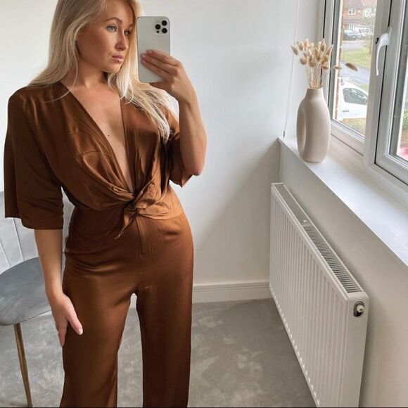 Zara Jumpsuit Wide Leg Knot Special Edition New - Picture 6 of 6